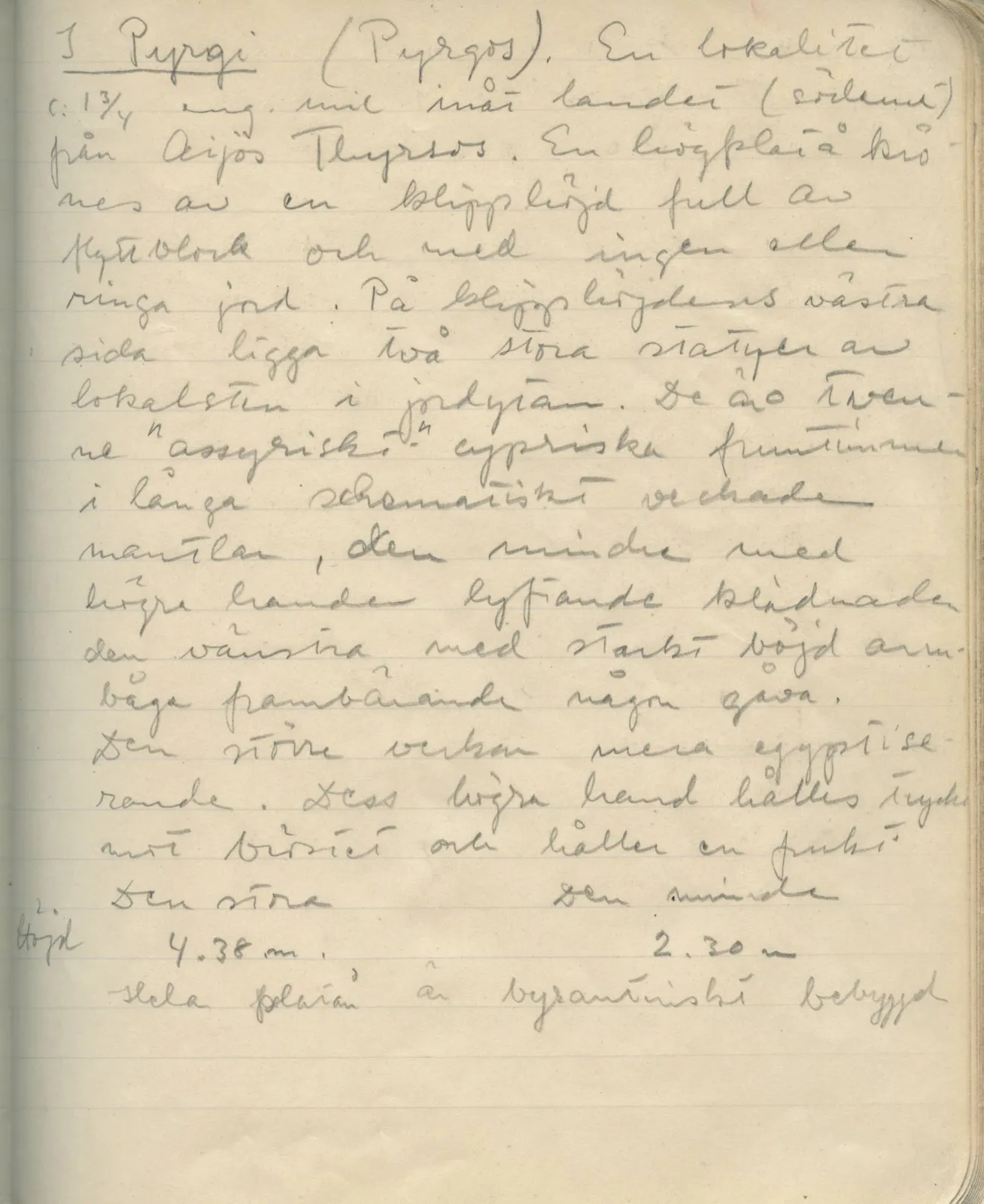 Scan 179 of field diary DII:1e (Nitovikla, Ayia Irini, Enkomi and other find lists), handwritten in Swedish. The transcription and translation follow.