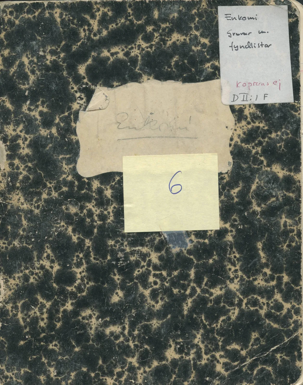 Scan 1 of field diary DII:1f (Enkomi, the tombs), handwritten in Swedish. The transcription and translation follow.