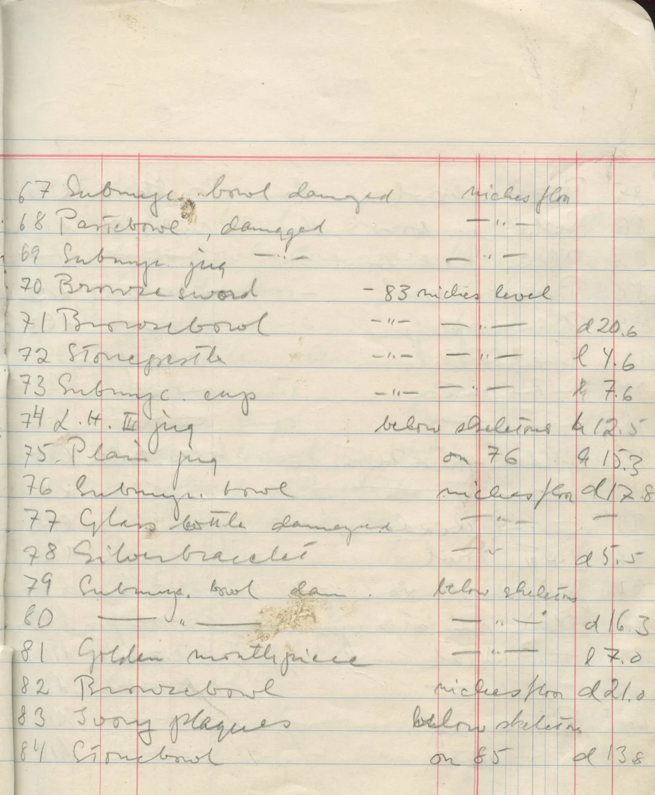 Scan 44 of field diary DII:1f (Enkomi, the tombs), handwritten in Swedish. The transcription and translation follow.