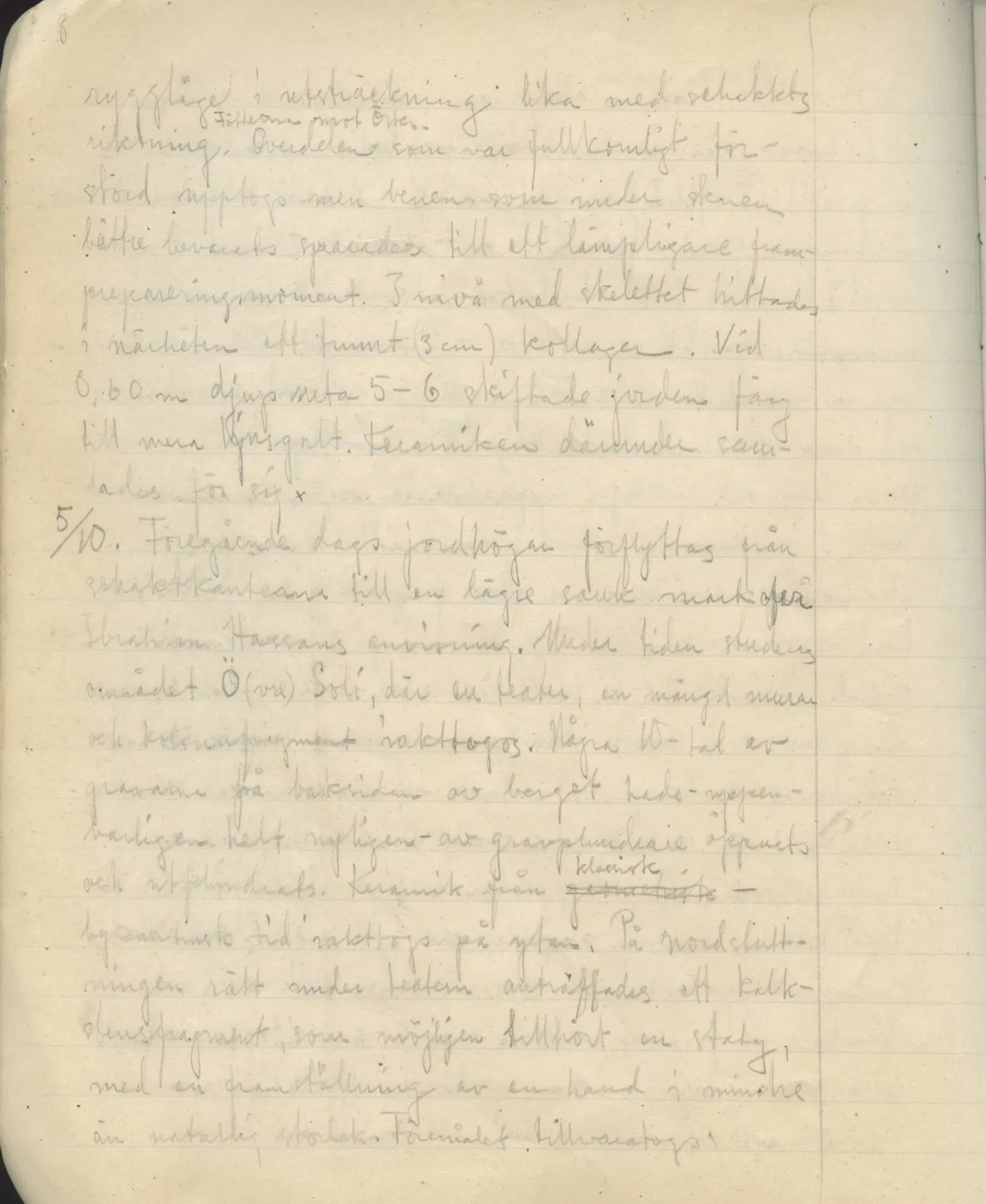 Scan 7 of field diary DII:2a (Soli, the theatre), handwritten in Swedish. The transcription and translation follow.