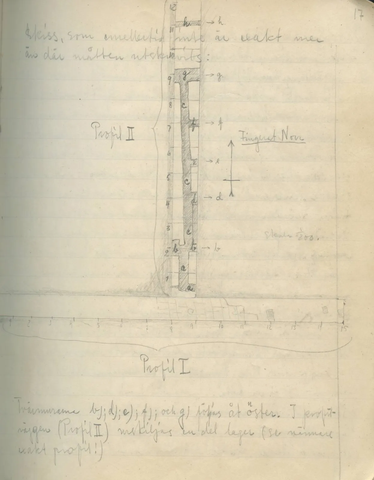 Scan 16 of field diary DII:2a (Soli, the theatre), handwritten in Swedish, with drawings. The transcription and translation follow.