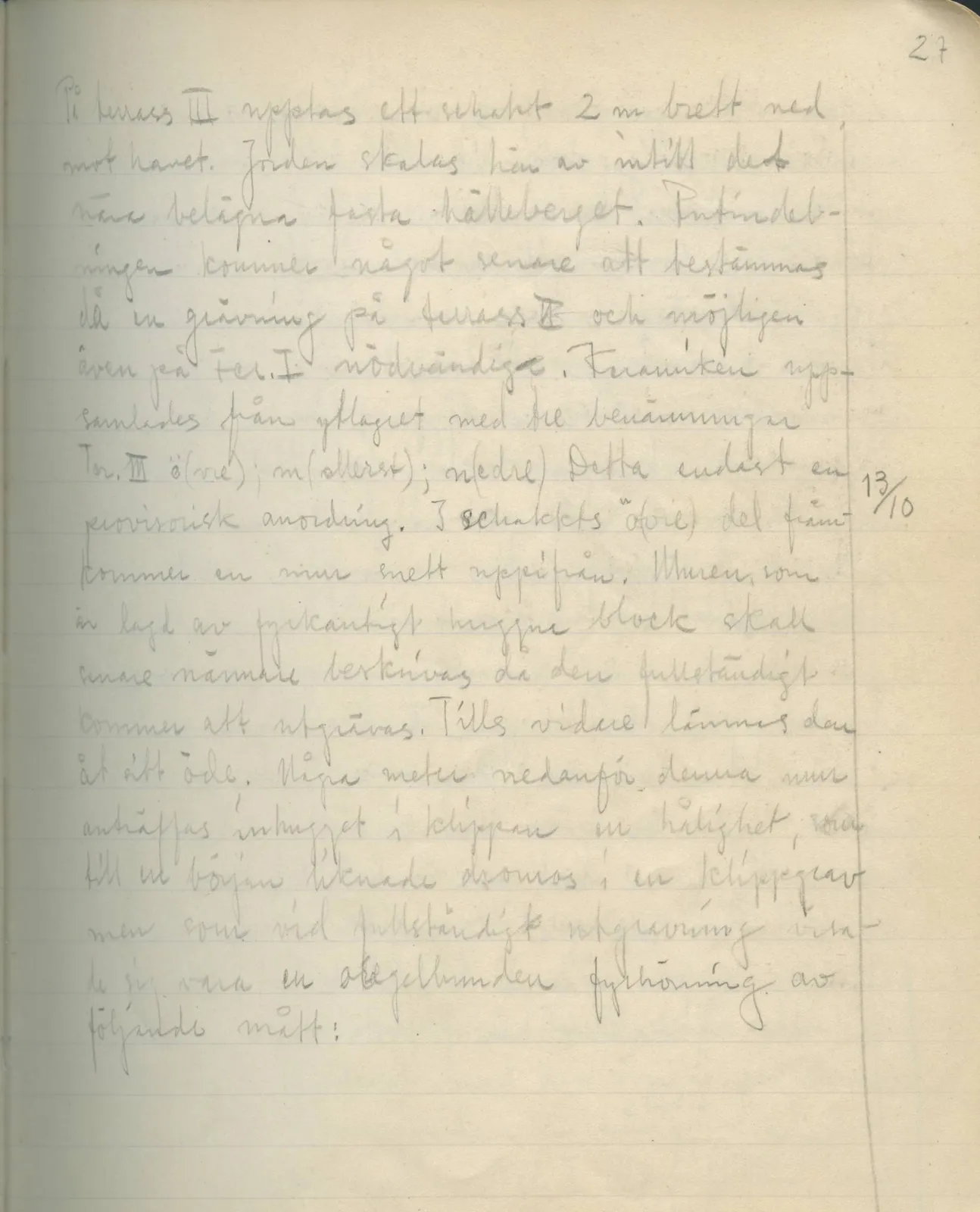 Scan 25 of field diary DII:2a (Soli, the theatre), handwritten in Swedish. The transcription and translation follow.