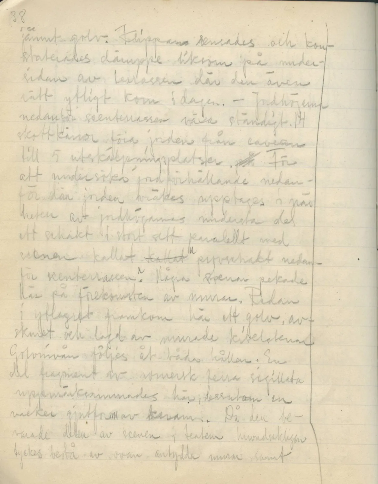 Scan 36 of field diary DII:2a (Soli, the theatre), handwritten in Swedish. The transcription and translation follow.