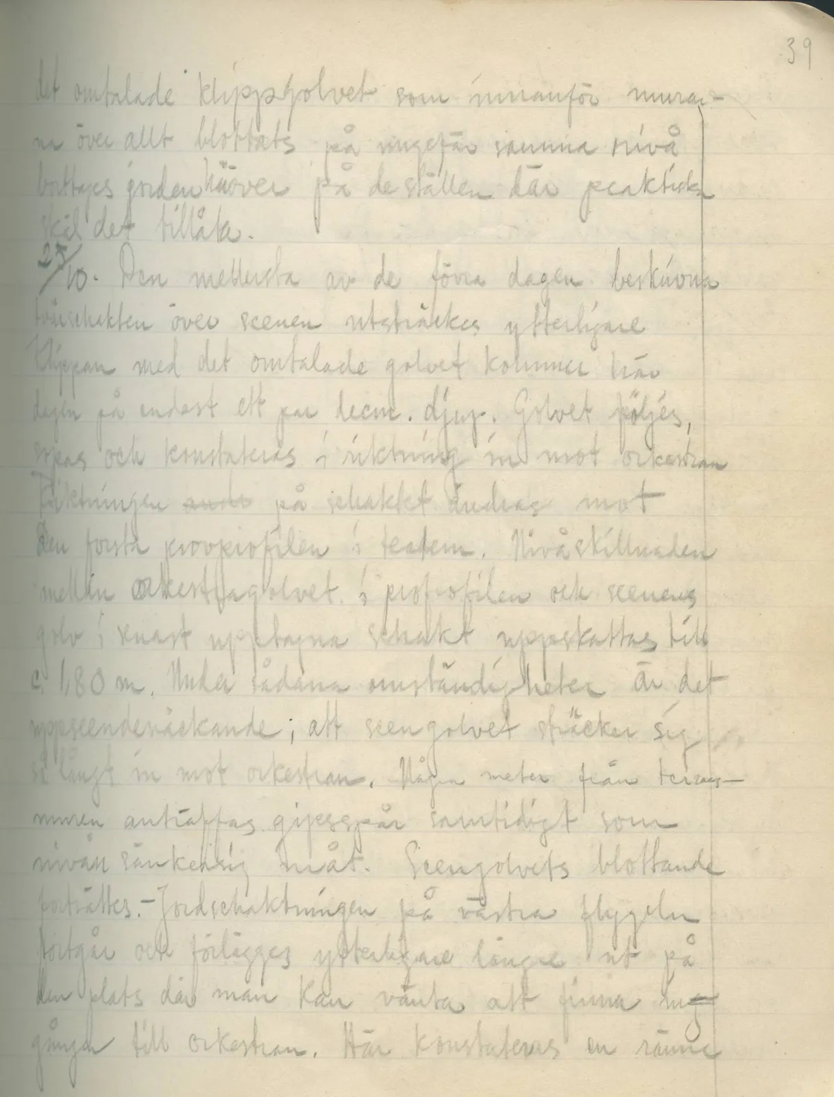 Scan 37 of field diary DII:2a (Soli, the theatre), handwritten in Swedish. The transcription and translation follow.
