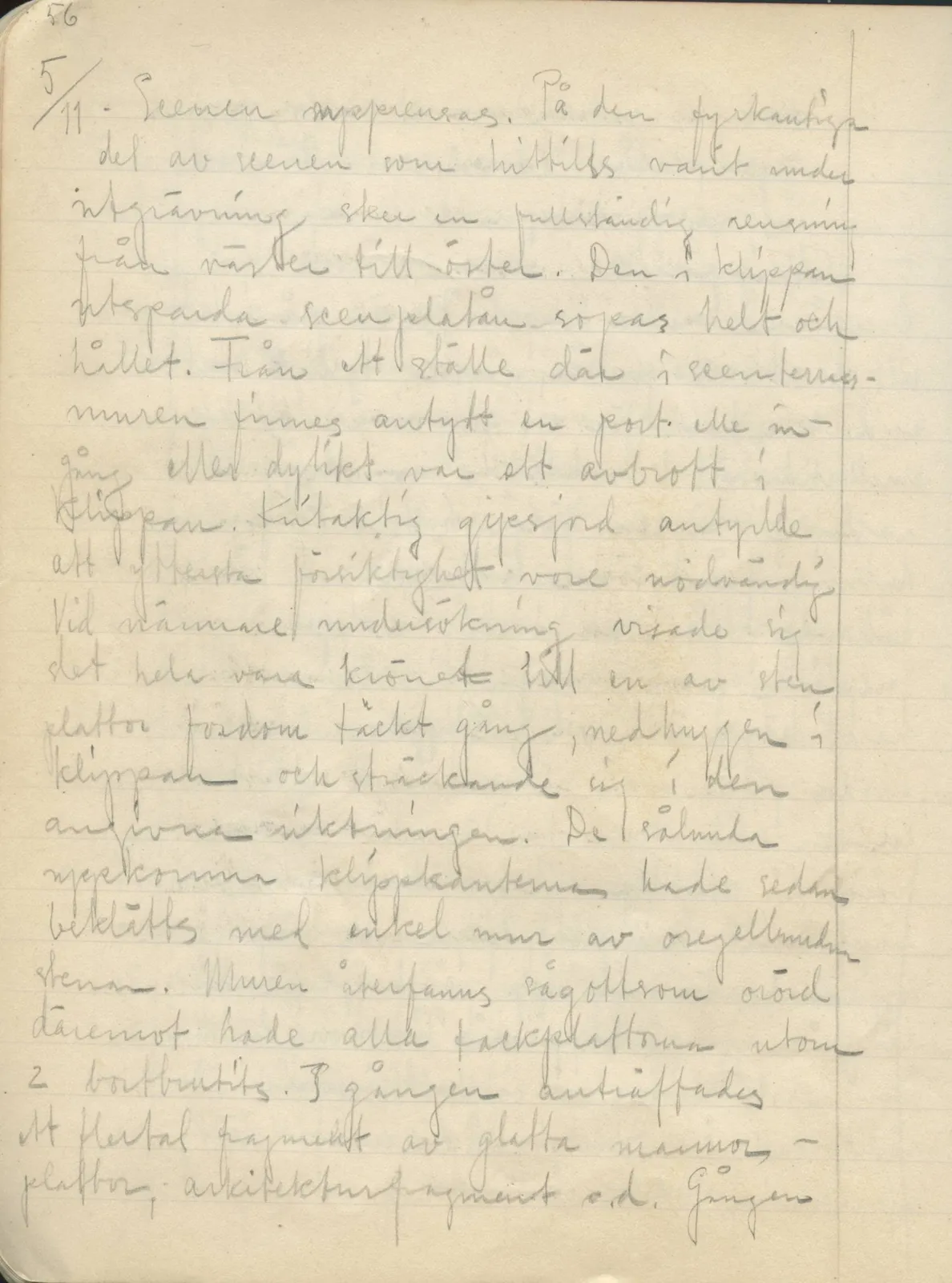 Scan 54 of field diary DII:2a (Soli, the theatre), handwritten in Swedish. The transcription and translation follow.