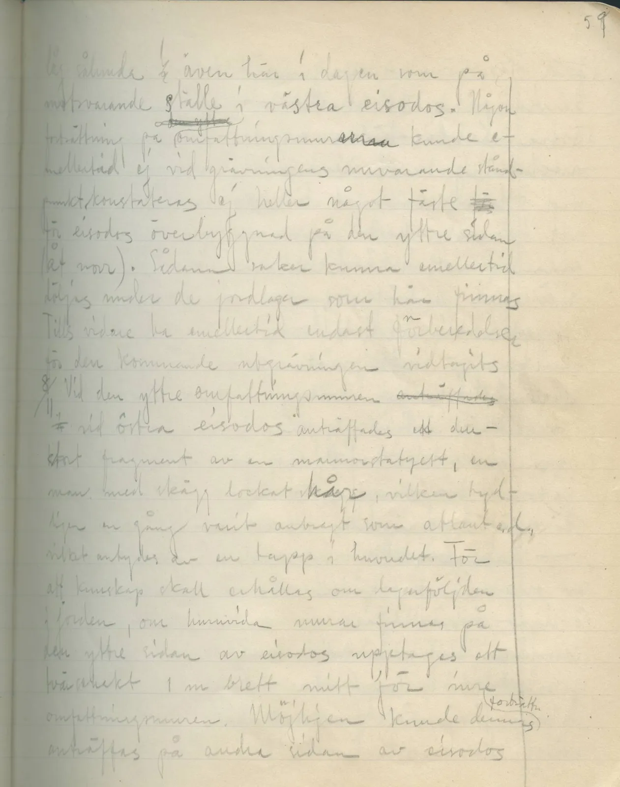 Scan 57 of field diary DII:2a (Soli, the theatre), handwritten in Swedish. The transcription and translation follow.