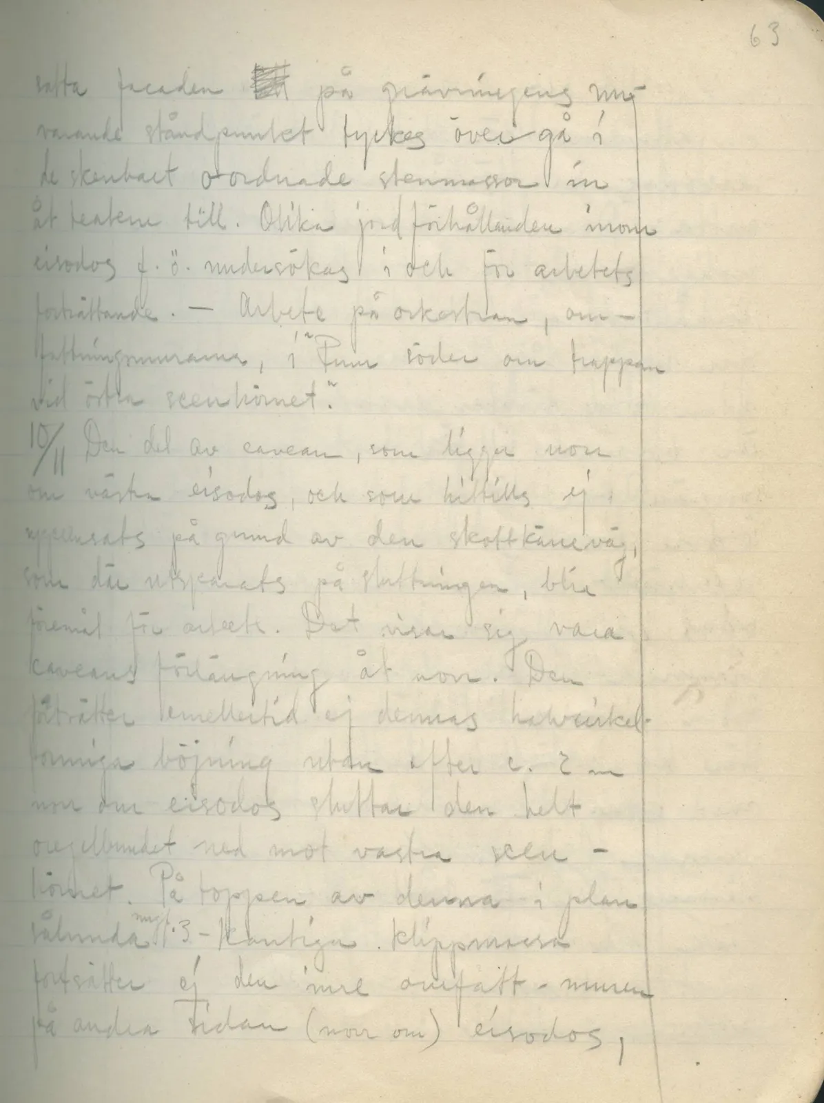 Scan 61 of field diary DII:2a (Soli, the theatre), handwritten in Swedish. The transcription and translation follow.