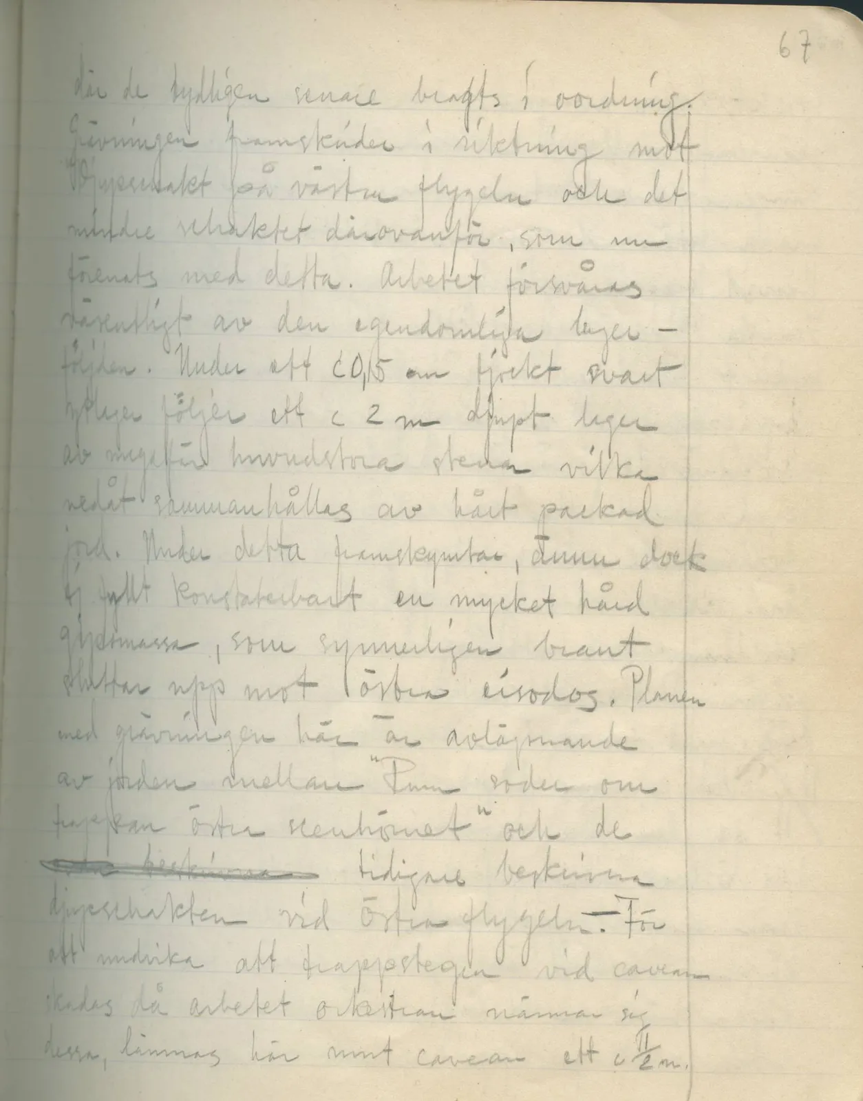 Scan 65 of field diary DII:2a (Soli, the theatre), handwritten in Swedish. The transcription and translation follow.