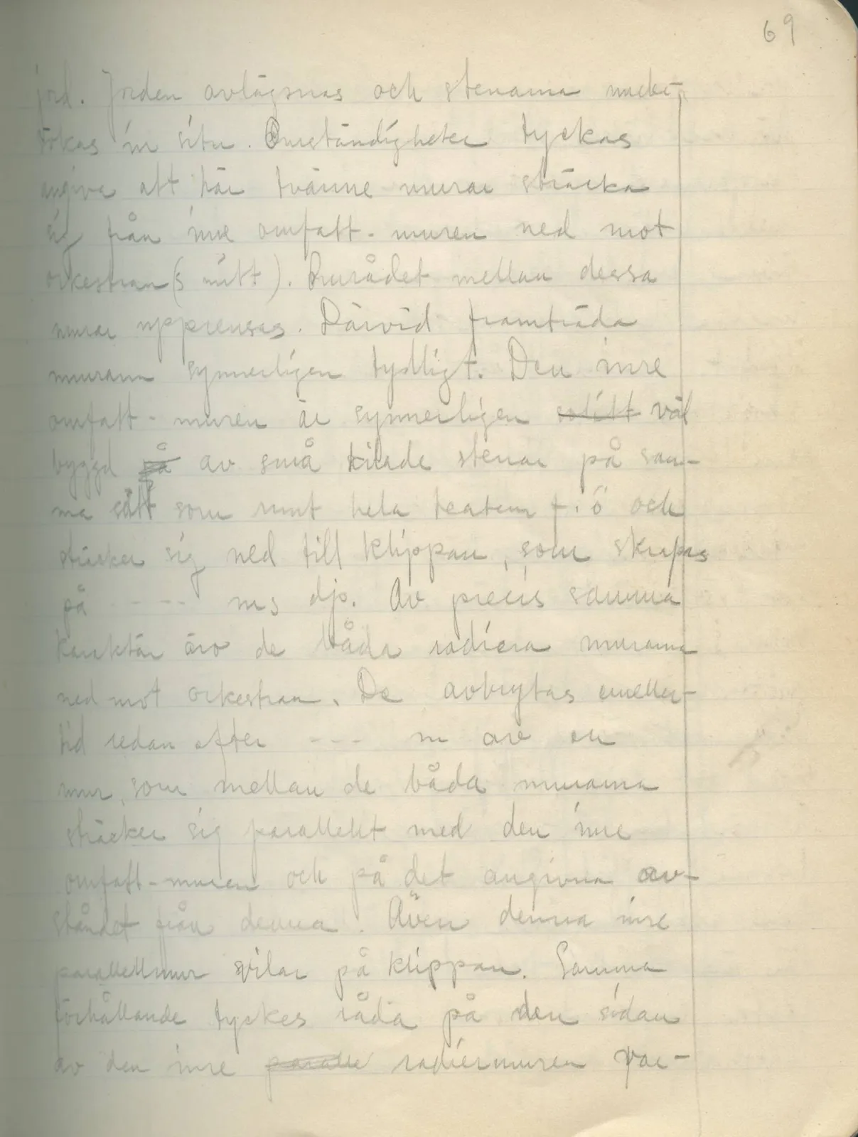 Scan 67 of field diary DII:2a (Soli, the theatre), handwritten in Swedish. The transcription and translation follow.