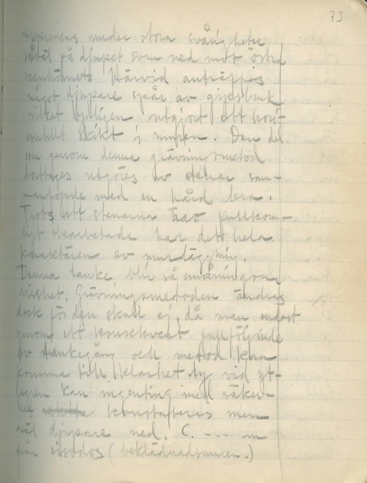 Scan 71 of field diary DII:2a (Soli, the theatre), handwritten in Swedish. The transcription and translation follow.