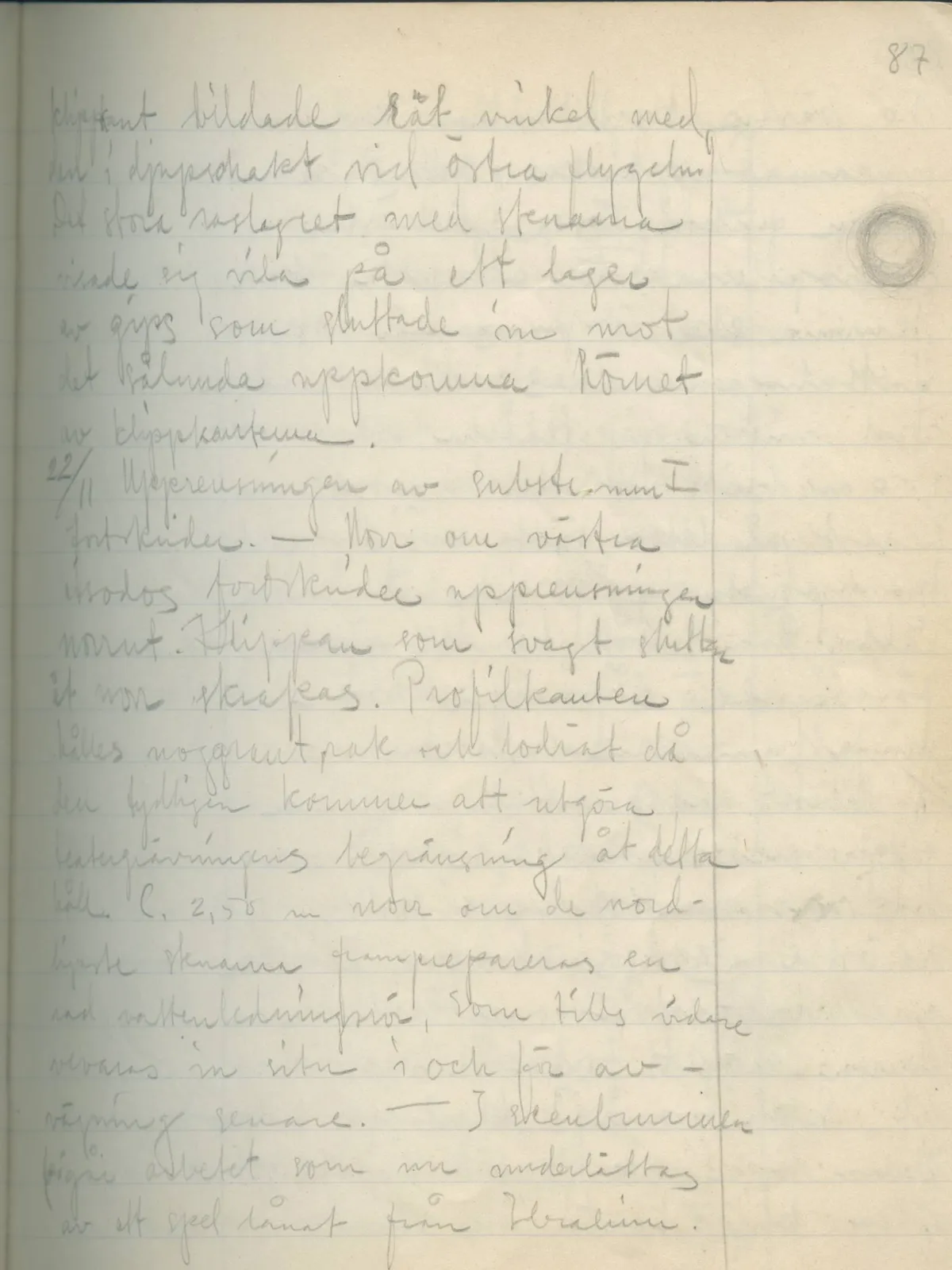 Scan 85 of field diary DII:2a (Soli, the theatre), handwritten in Swedish. The transcription and translation follow.