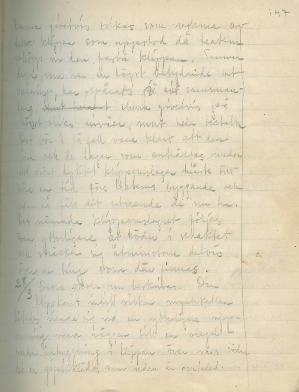 Scan 129 of field diary DII:2a (Soli, the theatre), handwritten in Swedish. The transcription and translation follow.