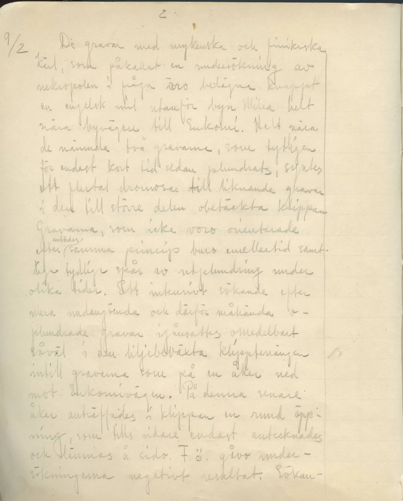 Scan 3 of field diary DII:2b (Milia, Soli and Kythrea), handwritten in Swedish. The transcription and translation follow.