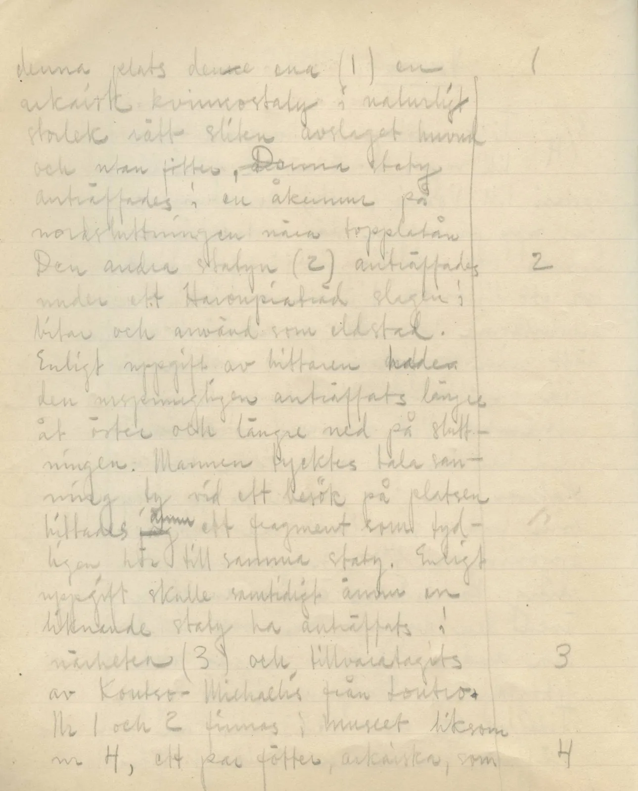 Scan 4 of field diary DII:3a (Vouni I), handwritten in Swedish. The transcription and translation follow.