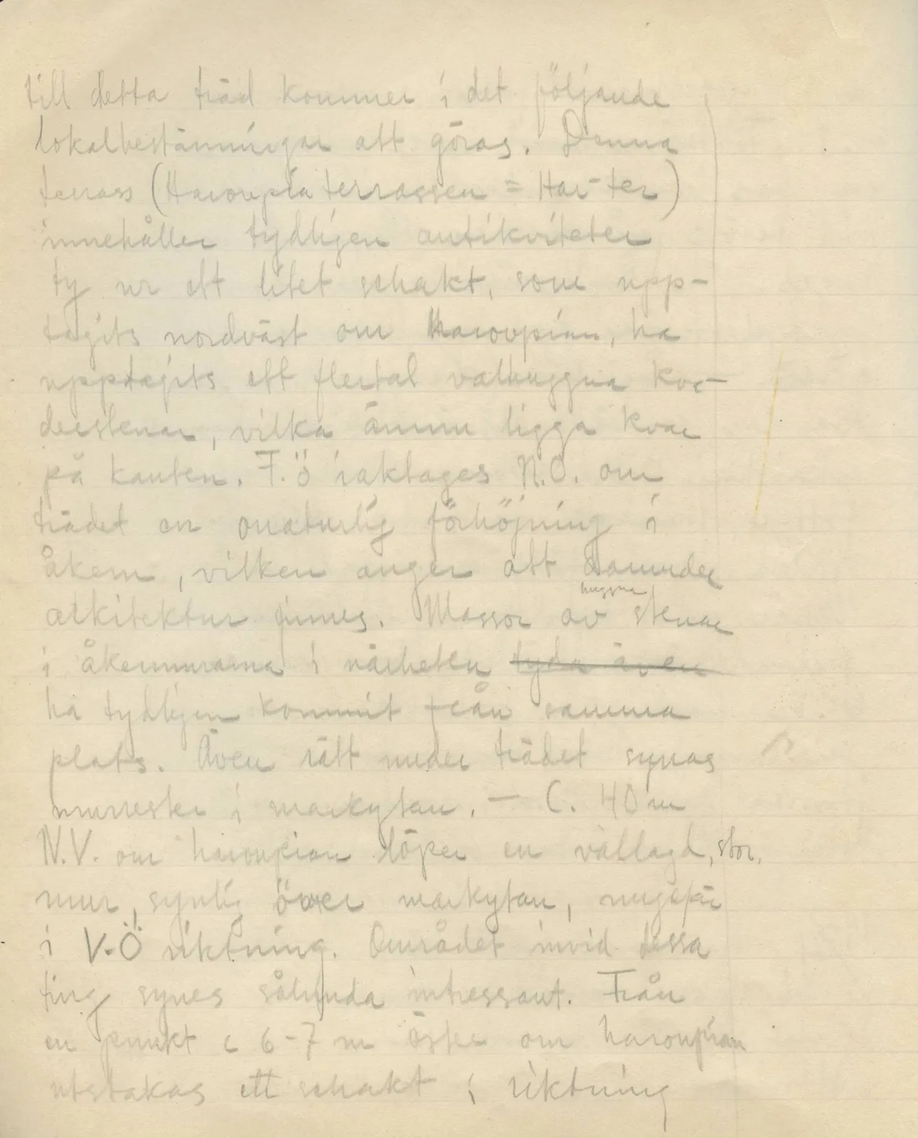Scan 6 of field diary DII:3a (Vouni I), handwritten in Swedish. The transcription and translation follow.