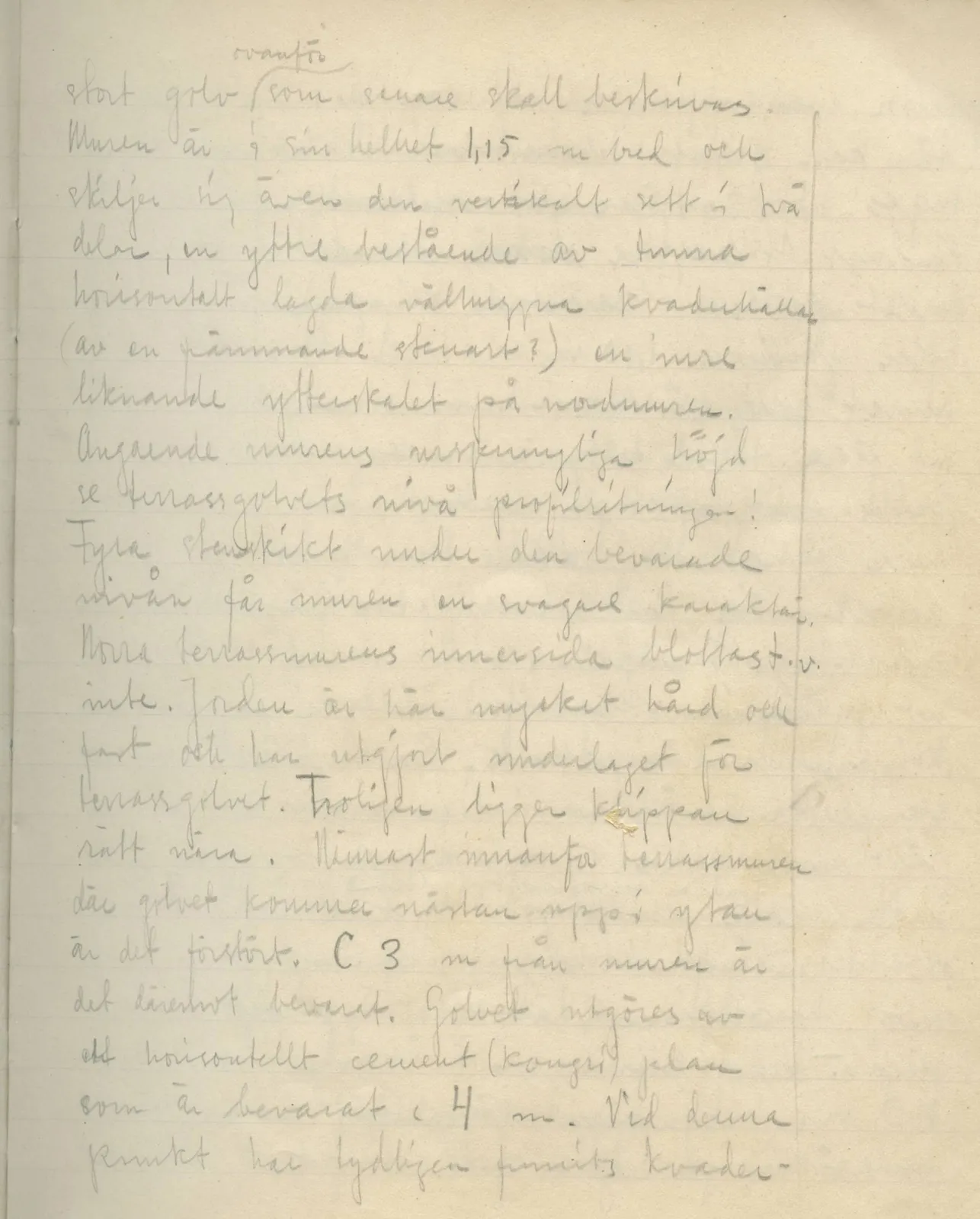 Scan 9 of field diary DII:3a (Vouni I), handwritten in Swedish. The transcription and translation follow.