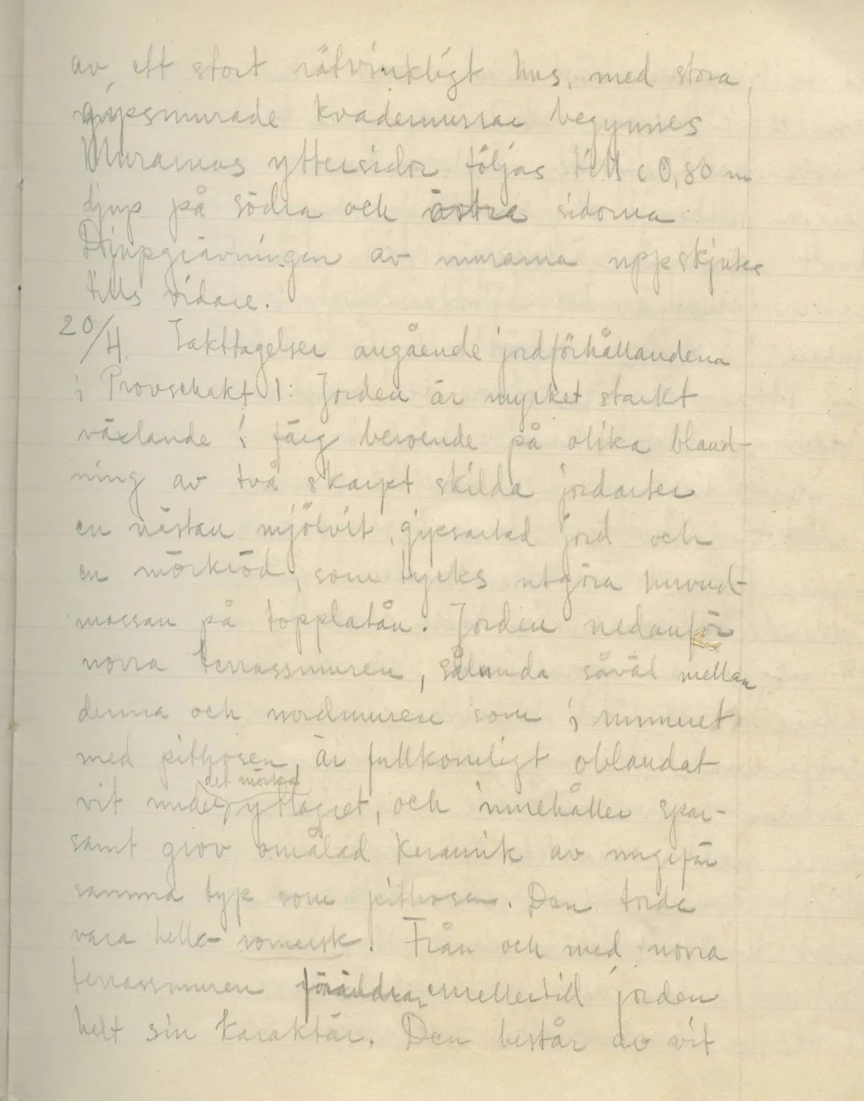 Scan 11 of field diary DII:3a (Vouni I), handwritten in Swedish. The transcription and translation follow.