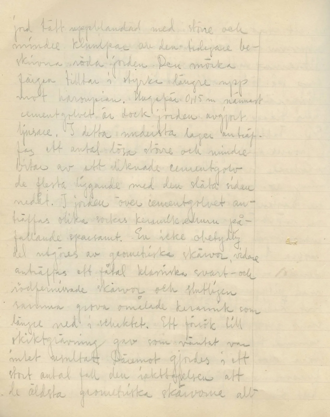Scan 12 of field diary DII:3a (Vouni I), handwritten in Swedish. The transcription and translation follow.