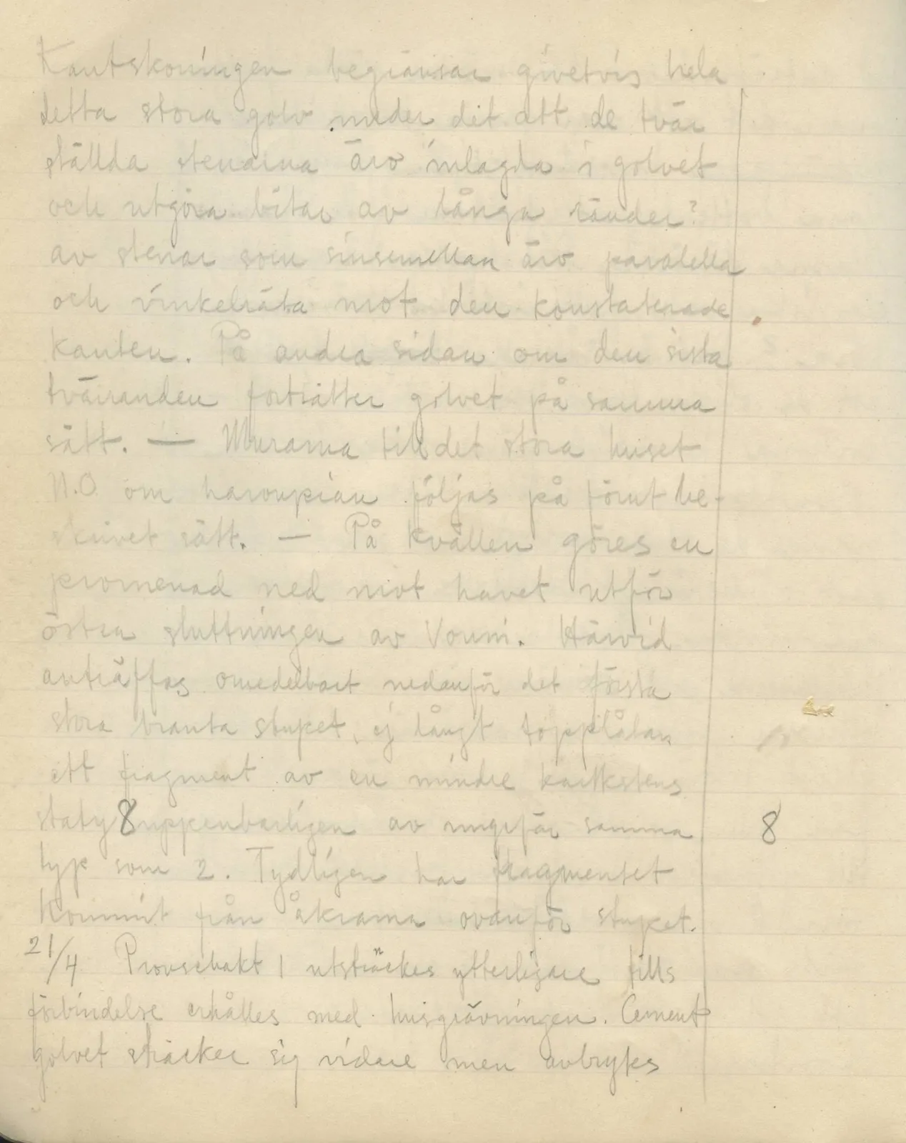 Scan 14 of field diary DII:3a (Vouni I), handwritten in Swedish. The transcription and translation follow.