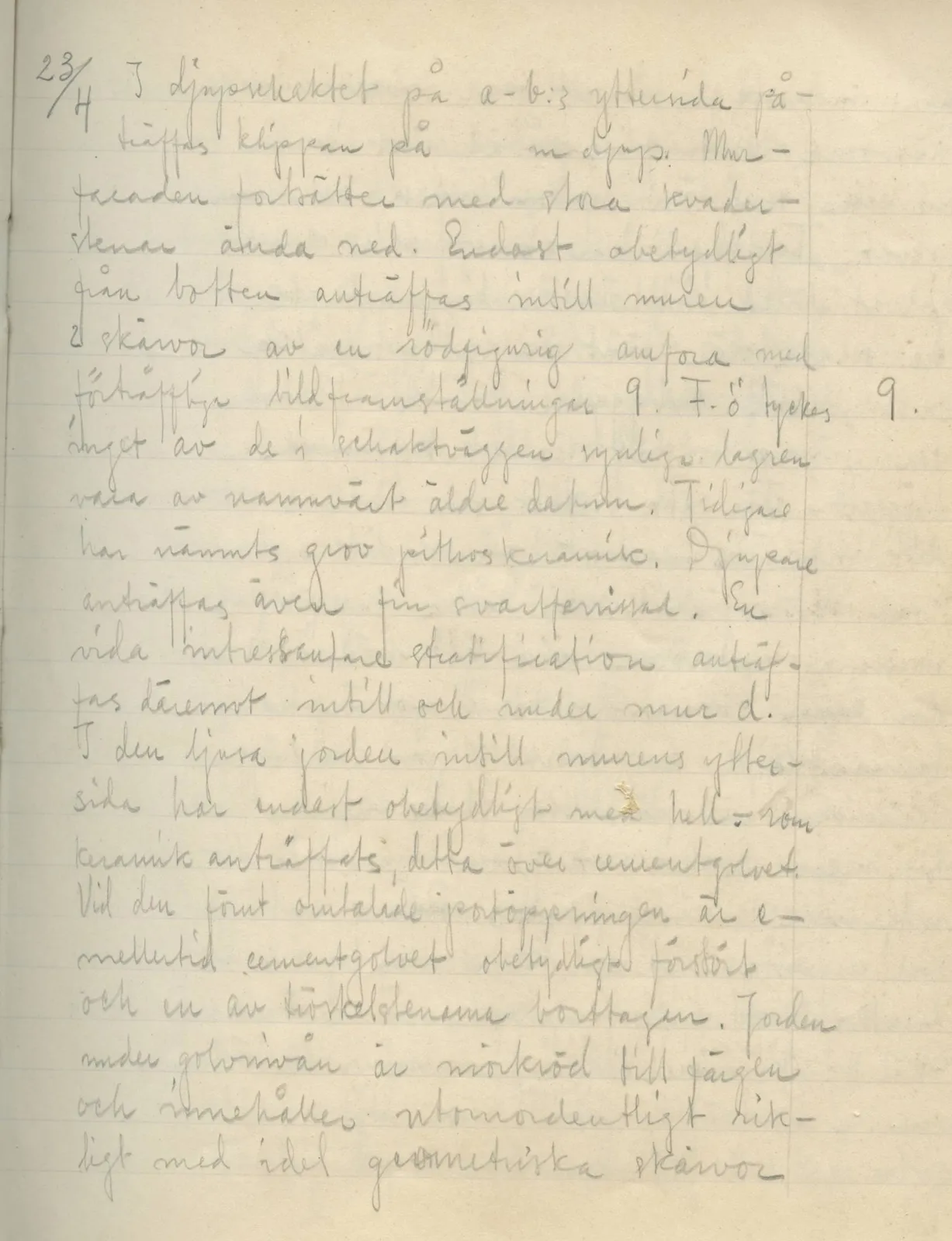 Scan 19 of field diary DII:3a (Vouni I), handwritten in Swedish. The transcription and translation follow.
