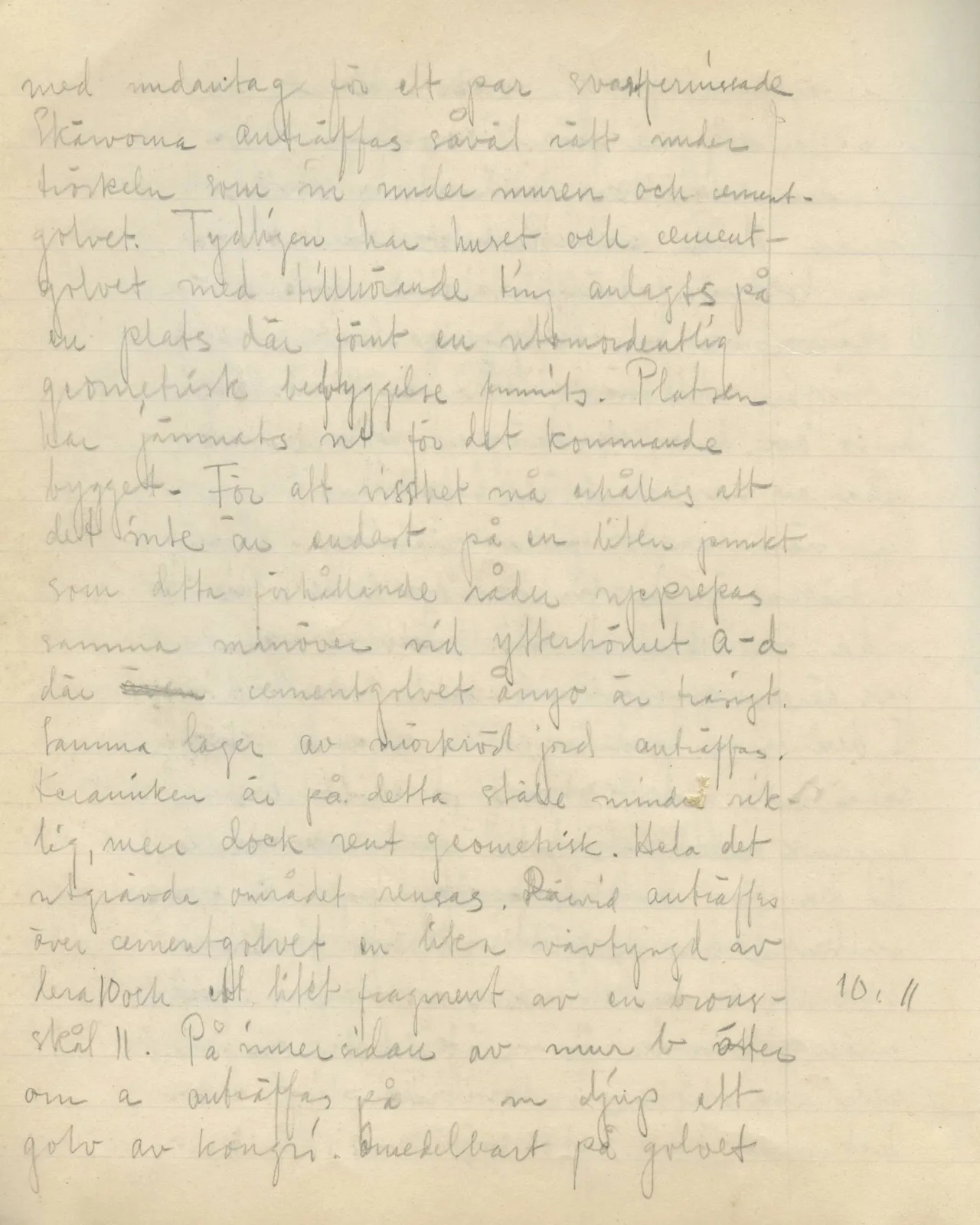 Scan 20 of field diary DII:3a (Vouni I), handwritten in Swedish. The transcription and translation follow.