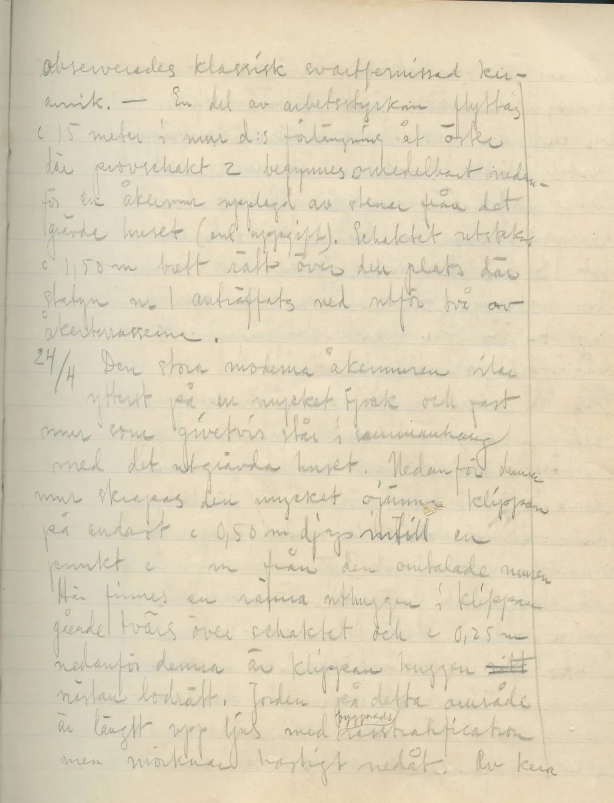 Scan 21 of field diary DII:3a (Vouni I), handwritten in Swedish. The transcription and translation follow.