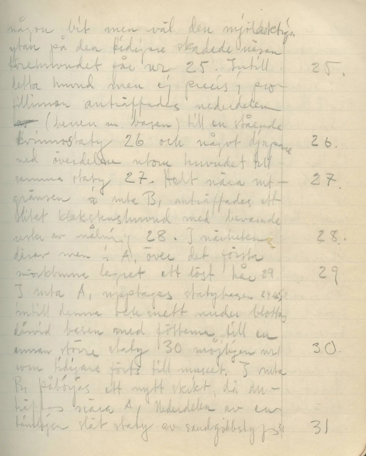 Scan 27 of field diary DII:3a (Vouni I), handwritten in Swedish. The transcription and translation follow.