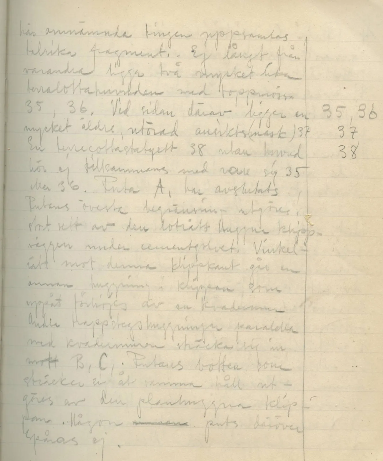 Scan 29 of field diary DII:3a (Vouni I), handwritten in Swedish. The transcription and translation follow.