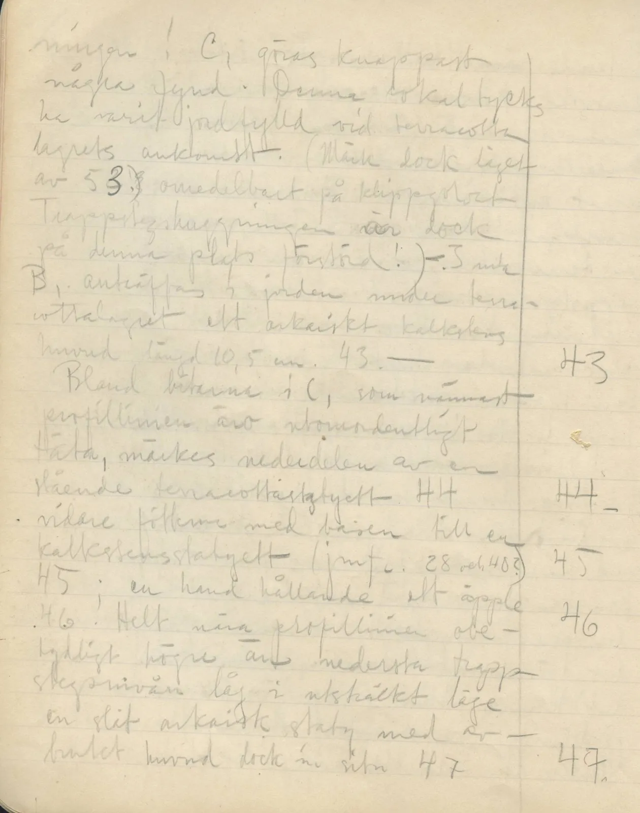 Scan 32 of field diary DII:3a (Vouni I), handwritten in Swedish. The transcription and translation follow.