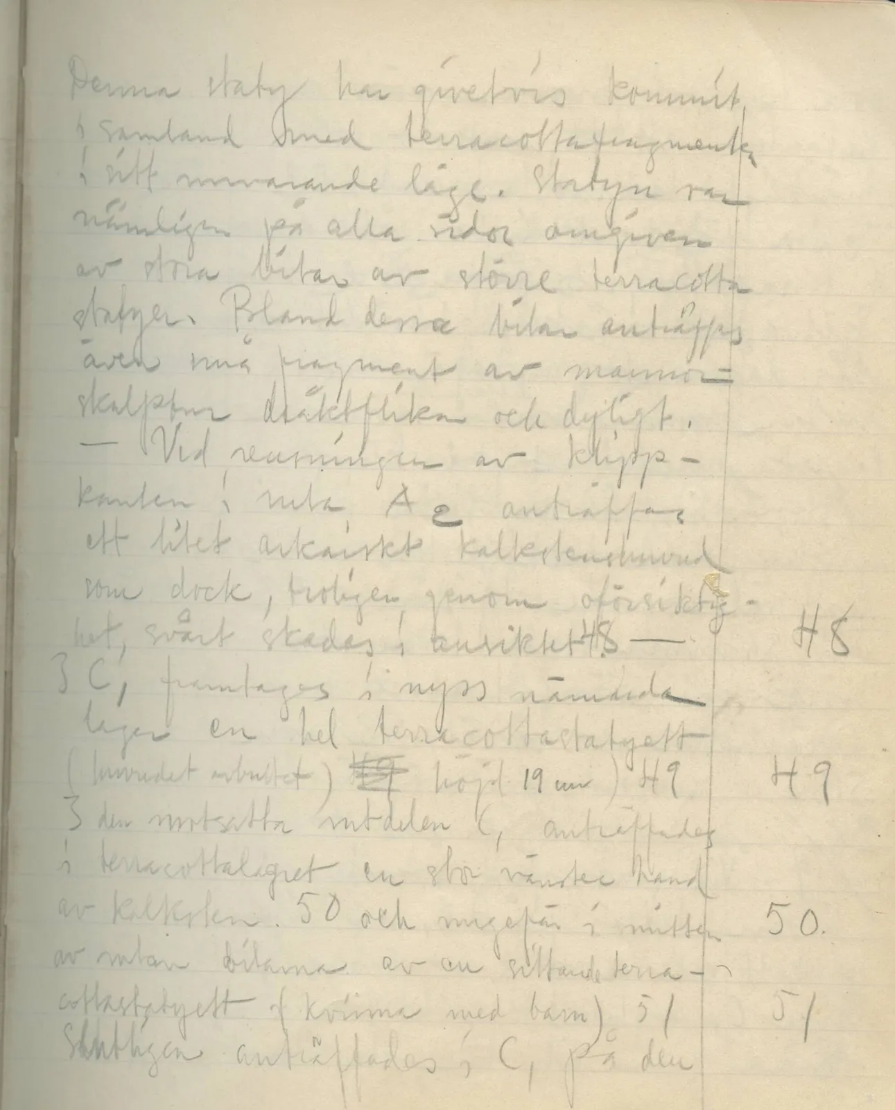 Scan 33 of field diary DII:3a (Vouni I), handwritten in Swedish. The transcription and translation follow.
