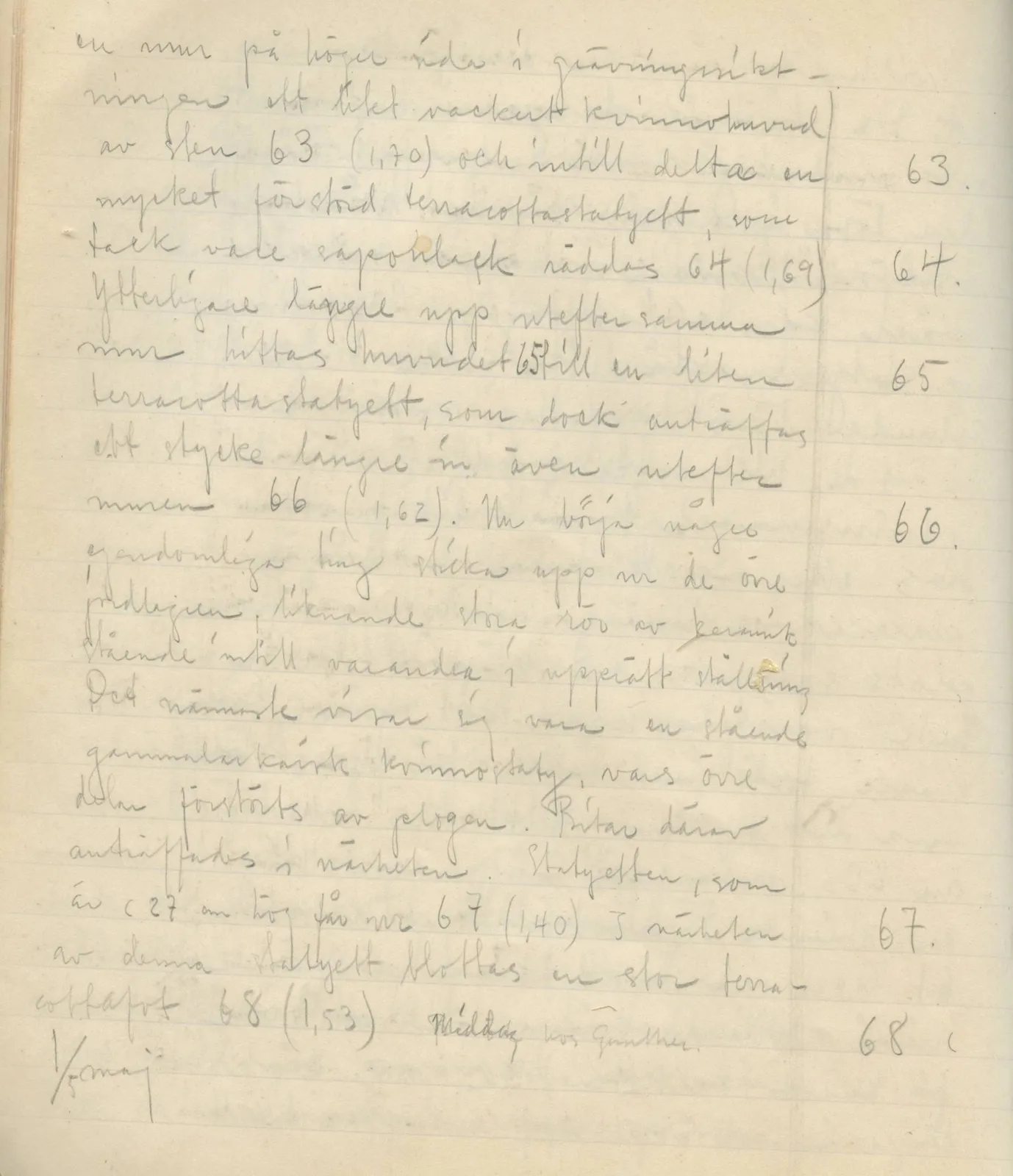 Scan 40 of field diary DII:3a (Vouni I), handwritten in Swedish. The transcription and translation follow.