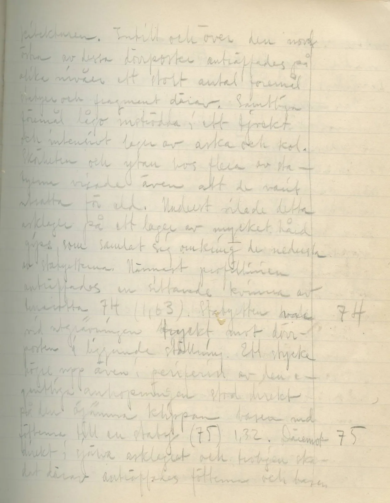 Scan 43 of field diary DII:3a (Vouni I), handwritten in Swedish. The transcription and translation follow.