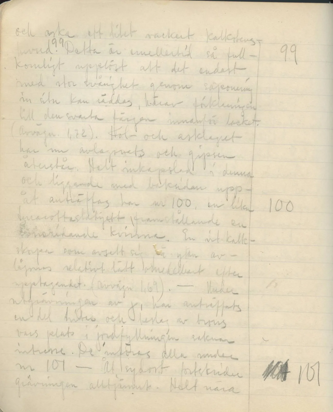 Scan 48 of field diary DII:3a (Vouni I), handwritten in Swedish. The transcription and translation follow.