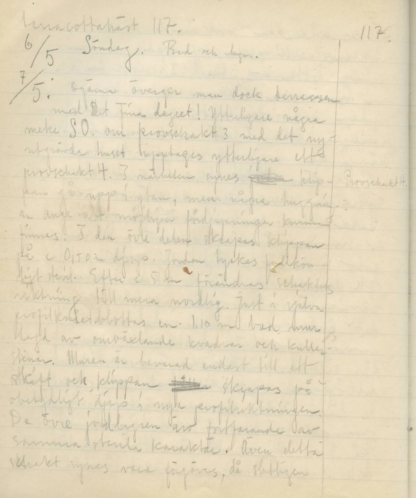 Scan 60 of field diary DII:3a (Vouni I), handwritten in Swedish. The transcription and translation follow.
