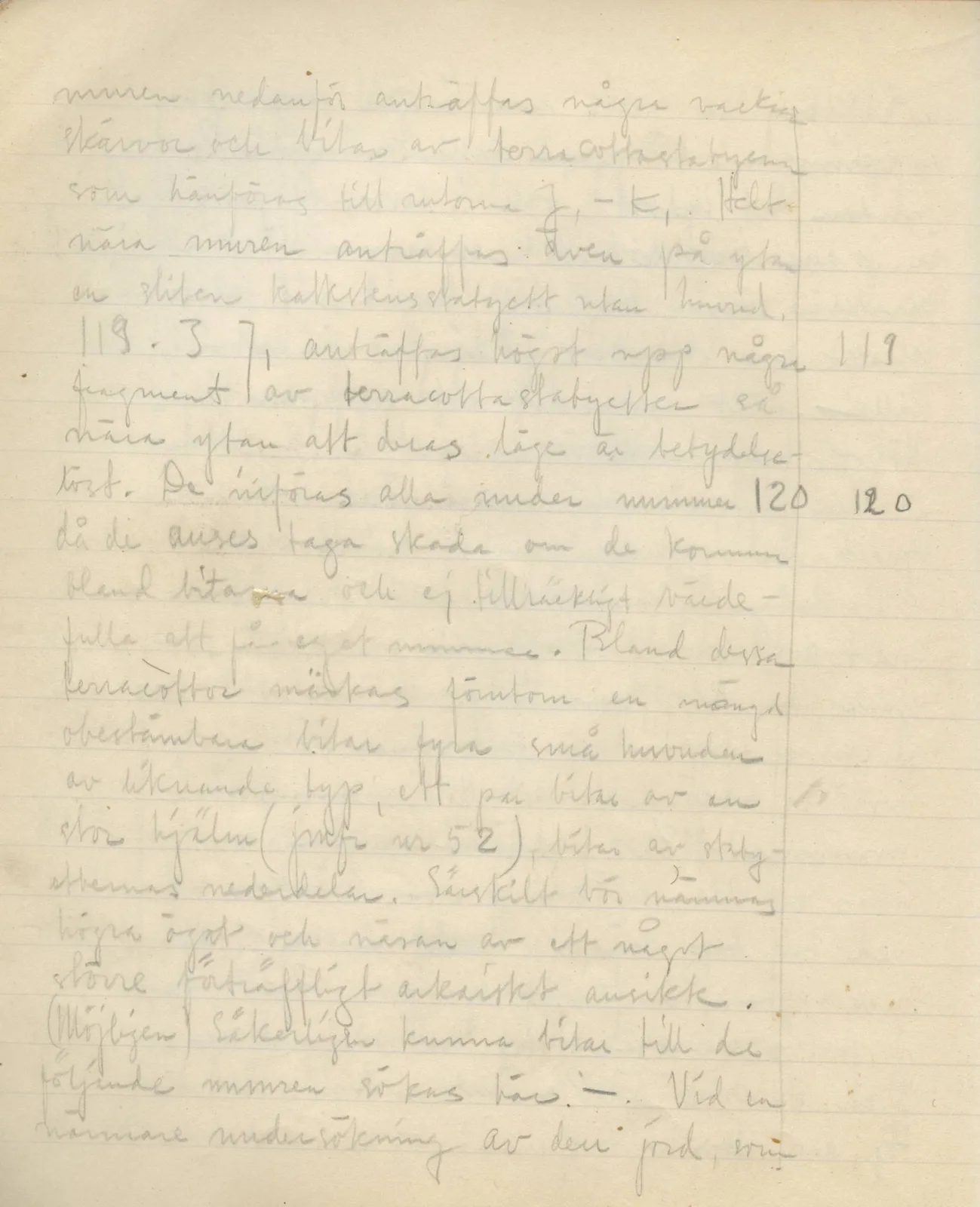Scan 62 of field diary DII:3a (Vouni I), handwritten in Swedish. The transcription and translation follow.