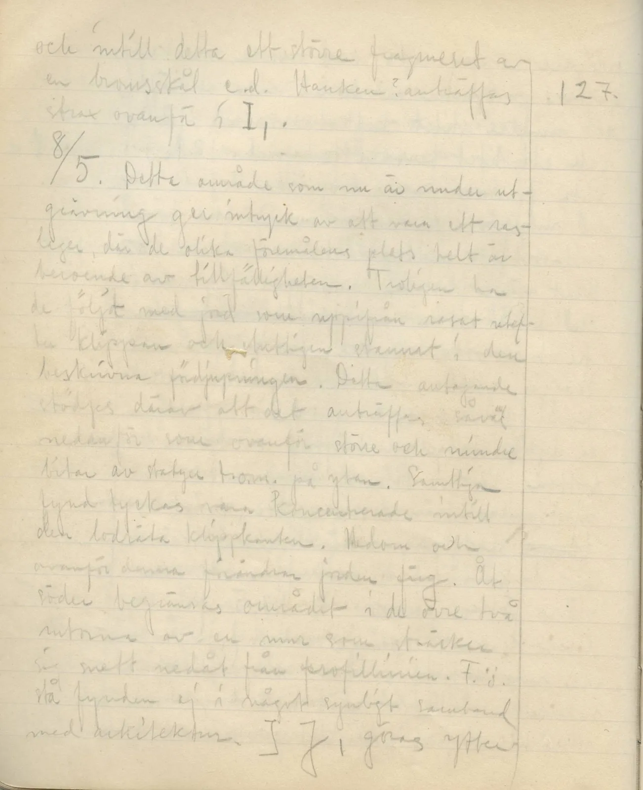 Scan 64 of field diary DII:3a (Vouni I), handwritten in Swedish. The transcription and translation follow.