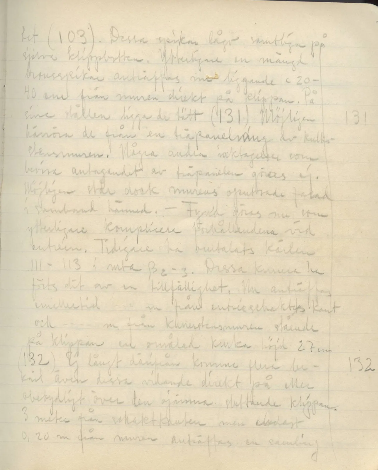 Scan 75 of field diary DII:3a (Vouni I), handwritten in Swedish. The transcription and translation follow.