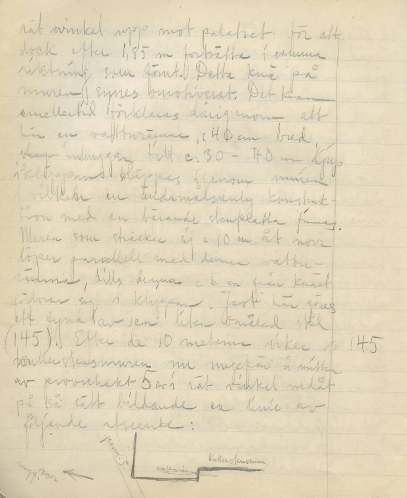 Scan 82 of field diary DII:3a (Vouni I), handwritten in Swedish, with drawings. The transcription and translation follow.
