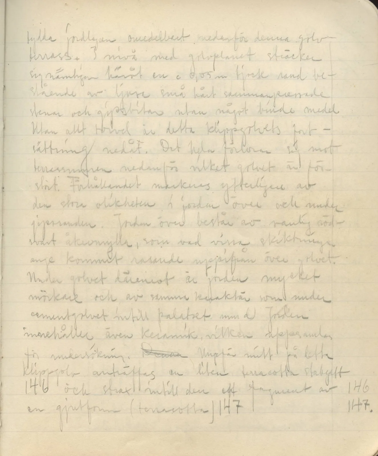 Scan 85 of field diary DII:3a (Vouni I), handwritten in Swedish. The transcription and translation follow.