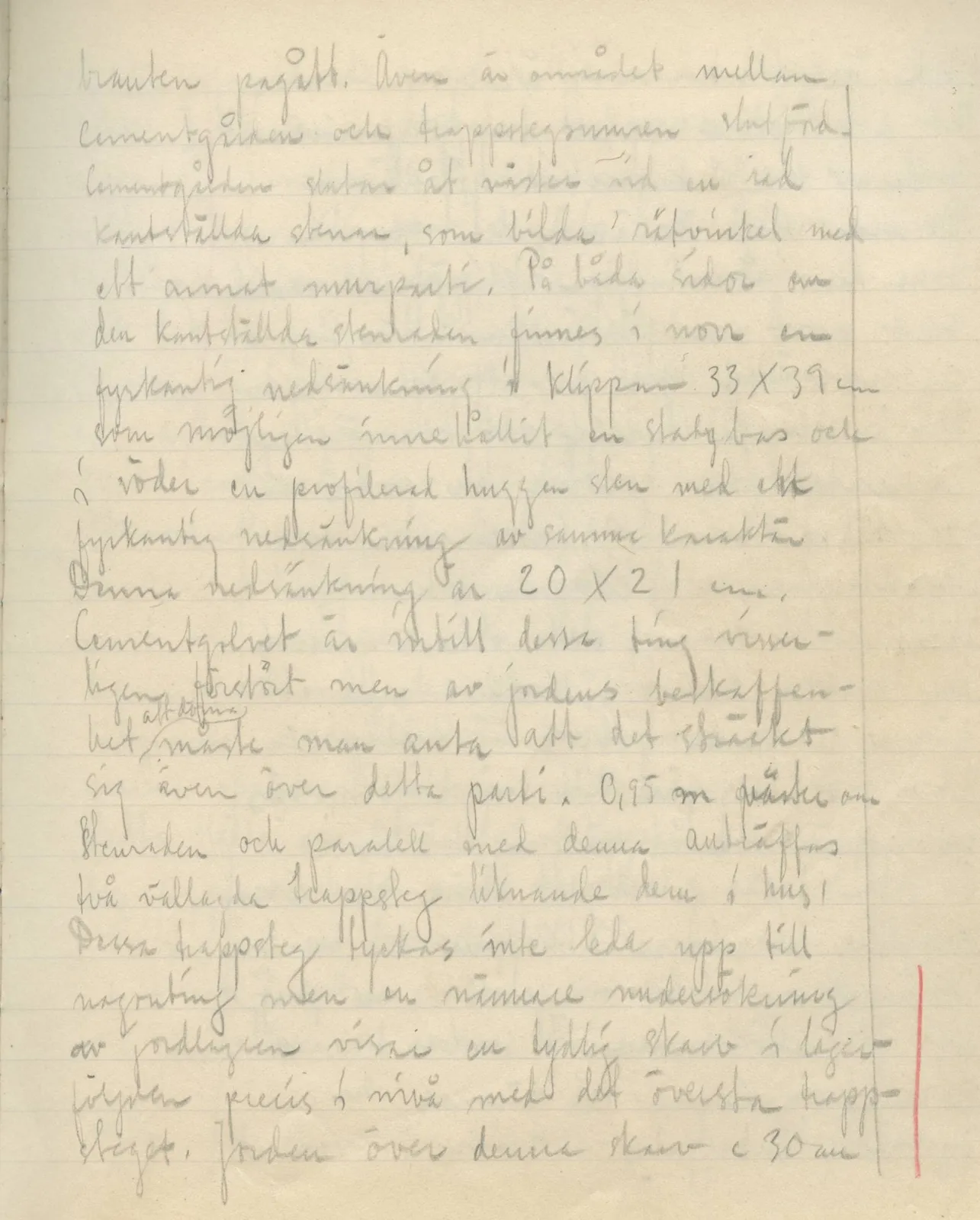 Scan 105 of field diary DII:3a (Vouni I), handwritten in Swedish. The transcription and translation follow.