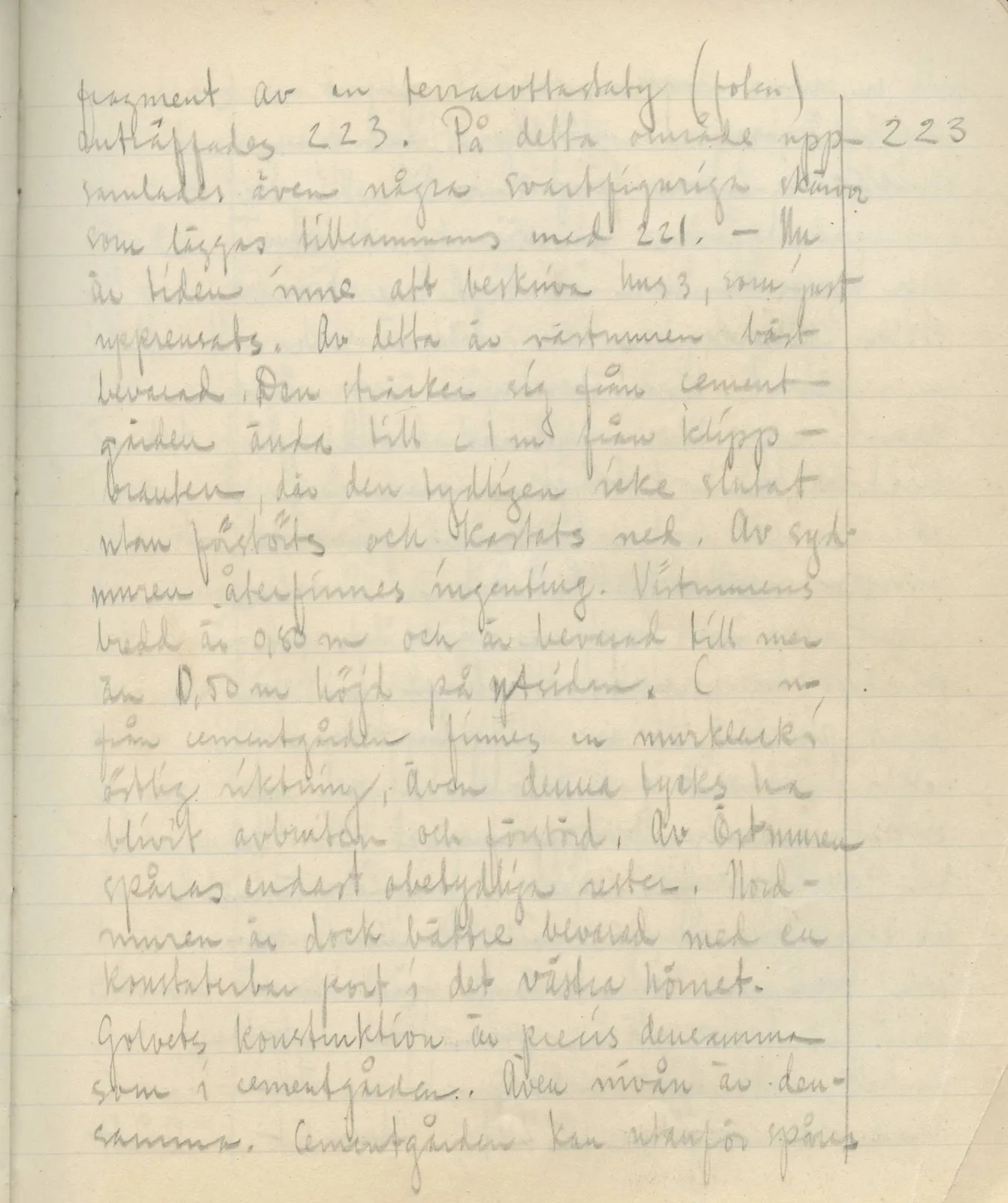Scan 119 of field diary DII:3a (Vouni I), handwritten in Swedish. The transcription and translation follow.