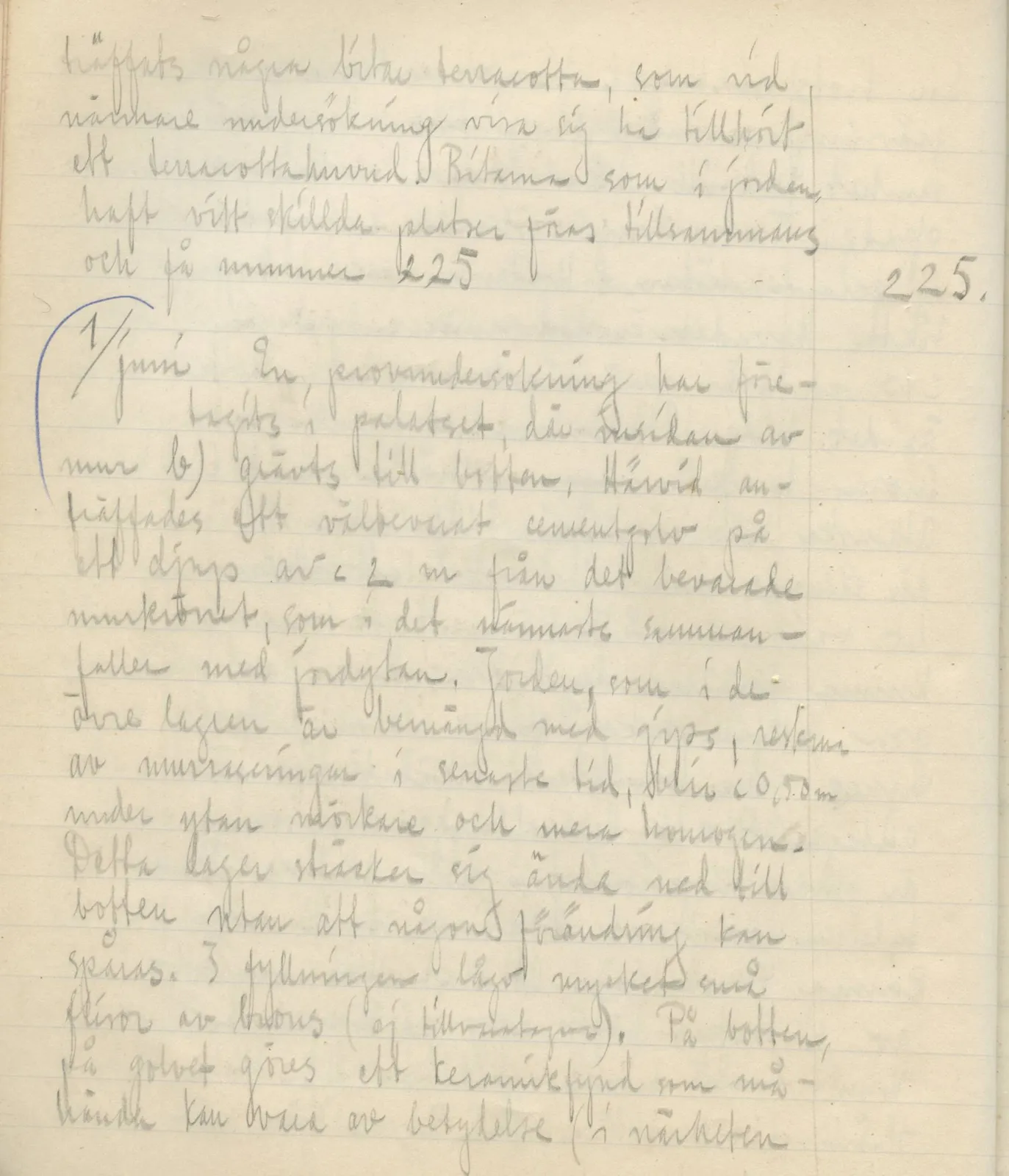 Scan 122 of field diary DII:3a (Vouni I), handwritten in Swedish. The transcription and translation follow.