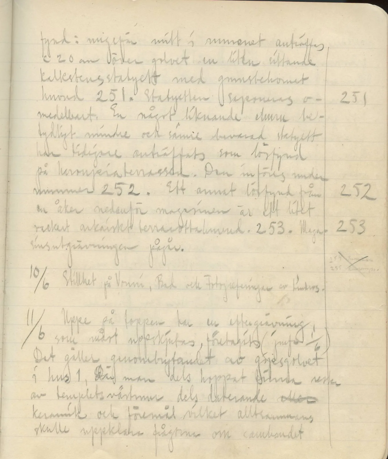 Scan 155 of field diary DII:3a (Vouni I), handwritten in Swedish. The transcription and translation follow.