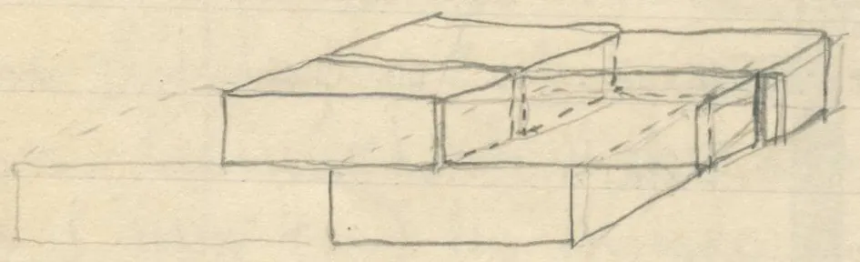 Three diagrams showing brick courses in perspective (fig 1), elevation (fig 2) and plan (fig 3)