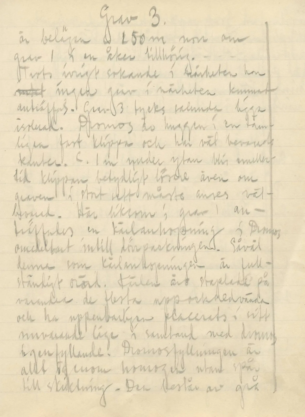 Scan 21 of field diary DII:3b (Vouni, Korakas and the palace), handwritten in Swedish. The transcription and translation follow.
