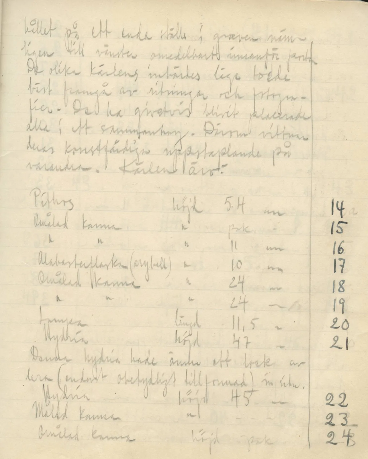 Scan 25 of field diary DII:3b (Vouni, Korakas and the palace), handwritten in Swedish. The transcription and translation follow.
