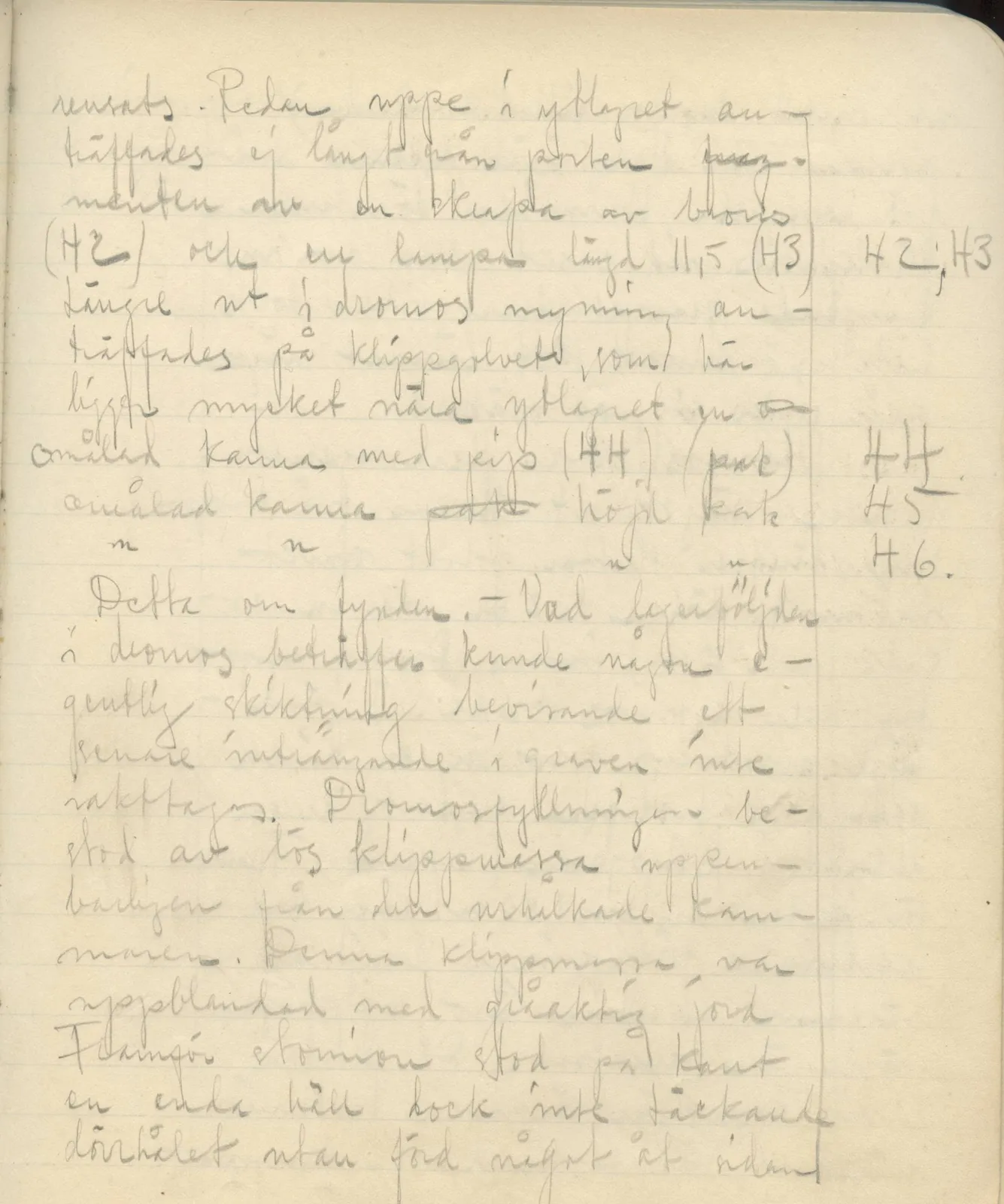 Scan 47 of field diary DII:3b (Vouni, Korakas and the palace), handwritten in Swedish. The transcription and translation follow.