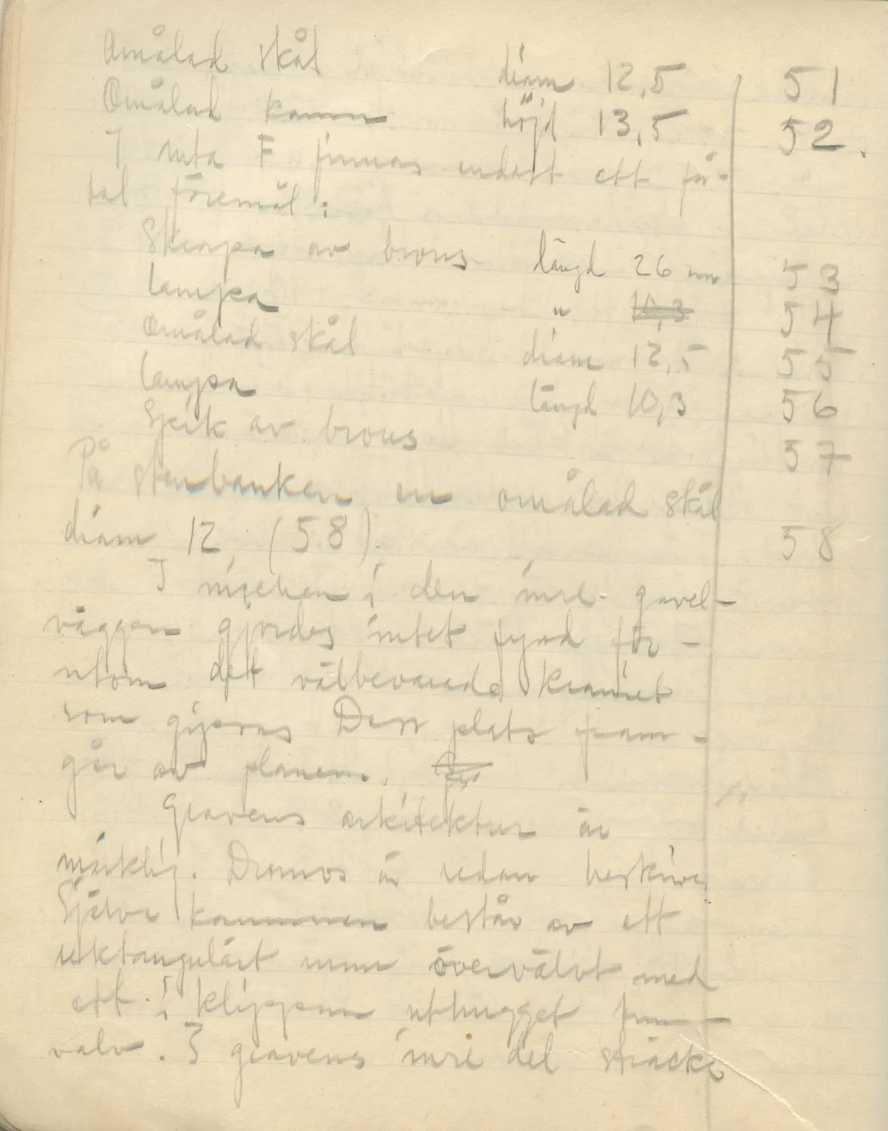 Scan 58 of field diary DII:3b (Vouni, Korakas and the palace), handwritten in Swedish. The transcription and translation follow.