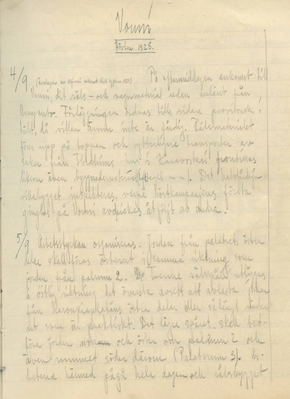 Scan 89 of field diary DII:3b (Vouni, Korakas and the palace), handwritten in Swedish. The transcription and translation follow.