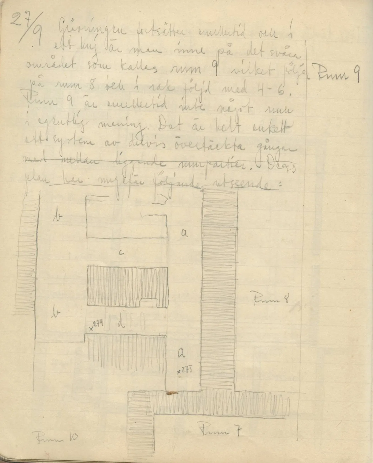 Scan 112 of field diary DII:3b (Vouni, Korakas and the palace), handwritten in Swedish, with drawings. The transcription and translation follow.